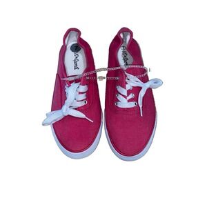US Sports Denim Sneakers Women 7 Retro Pink Lace Up Shoes No Laces. New Sneakers